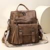 Vintage Women's Backpack PU Dual-purpose Shoulder Bag Large Capacity Commuter Backpack