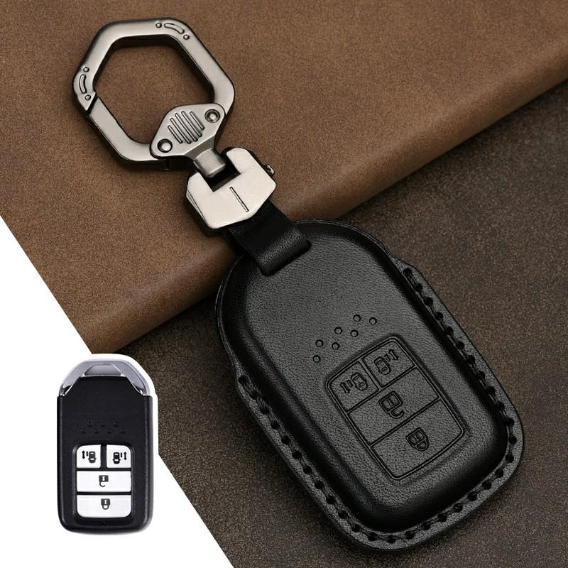 Leather Car Key Case Cover Shell for Honda Civic Accord Fit Hrv Crv Jazz City Protector