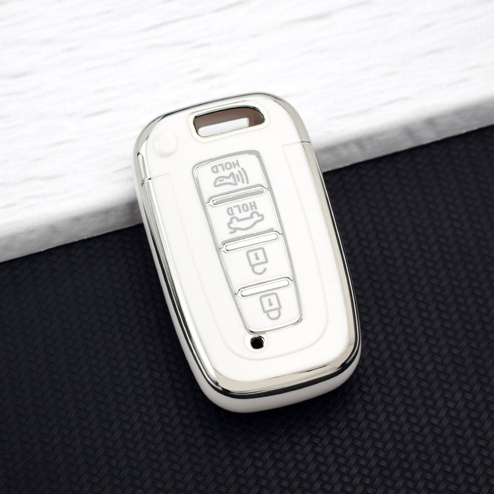 4 Button Tpu Key Case Cover For Hyundai Tucson Azera Ix35 Sonata For Kia Sportage R Borreed Sorento K5 K7 Key Holder Key Chains