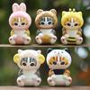 5pcs Creative Animal Headsets Sitting Cat Model Ornament Set For Collectors And Gift