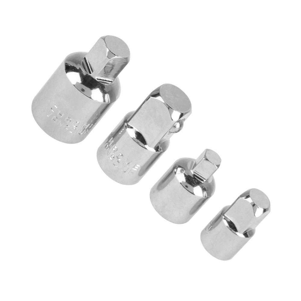 Conversion 1/4" 3/8" 1/2" Drive Adapter Set 4 PCS SAE Reducer Set Full Polished Ratchet Adapter Automotive Maintenance