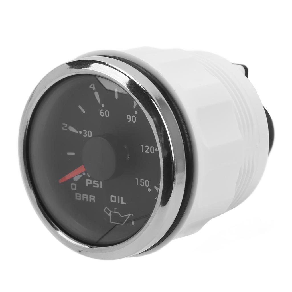 Oil Pressure Gauge Pointer 52mm 2.0in 10‑184 Ohm Colourful Backlight Adjustable Universal for Cars BoatsBlack