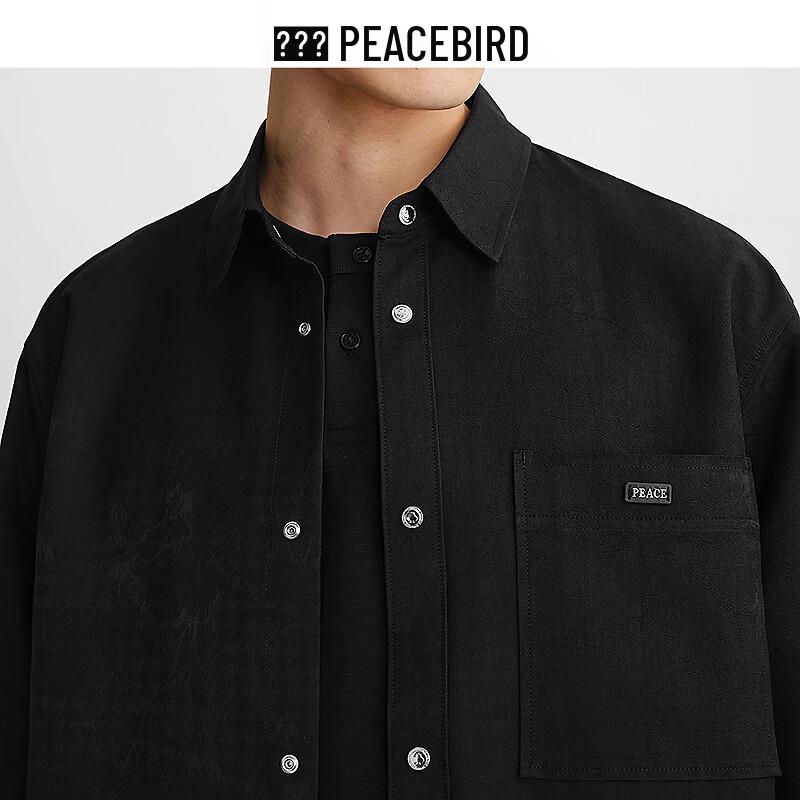 Peacebird Men's Business Casual Long Sleeve Shirt BACHG110E