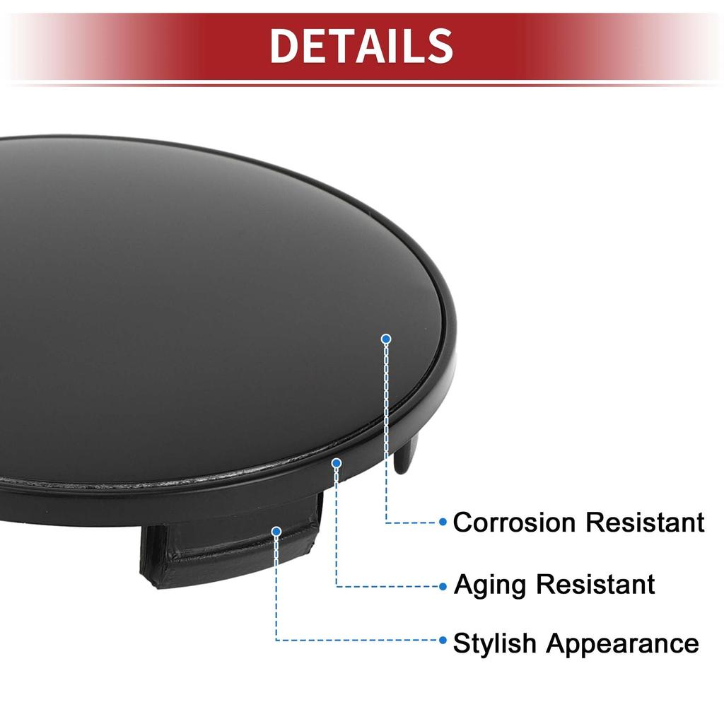 ACROPIX 68mm 2,68" Schwarz Universal Auto Radnabe Mittelkappe Radnabenkappe Abdeckung Schutz für SUV LKW 1 Stück