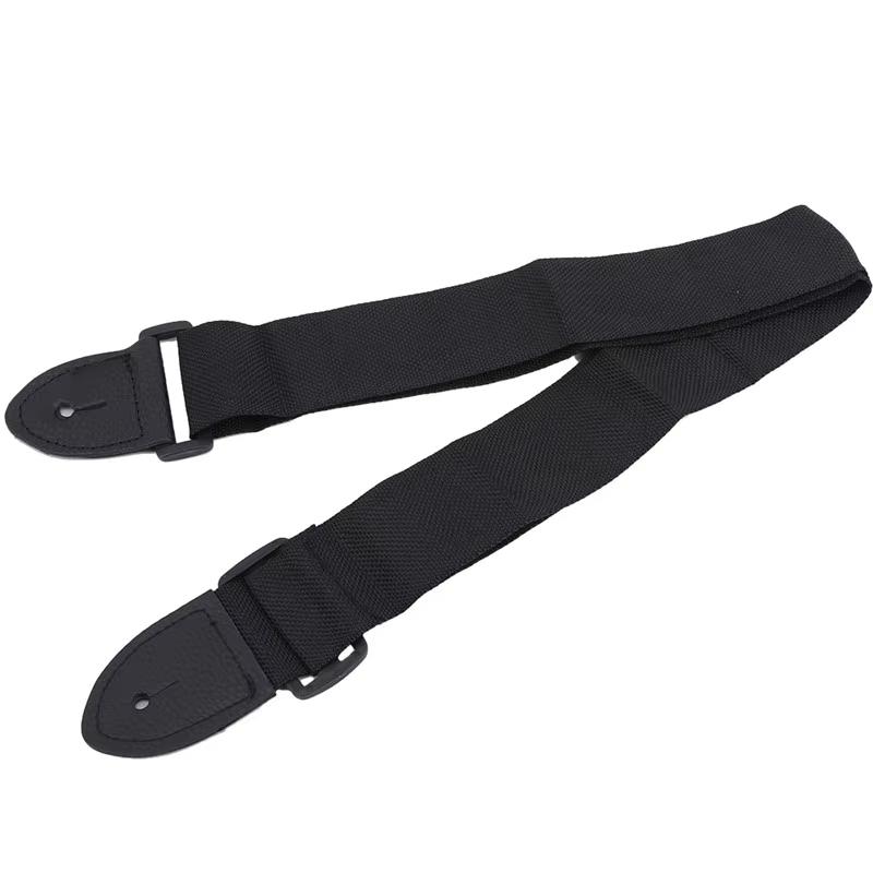 Guitar Strap Leather Head Adjustable Shoulder Strap For Guitar Electric Guitar Bass Guitar Parts Accessories Black High Quality