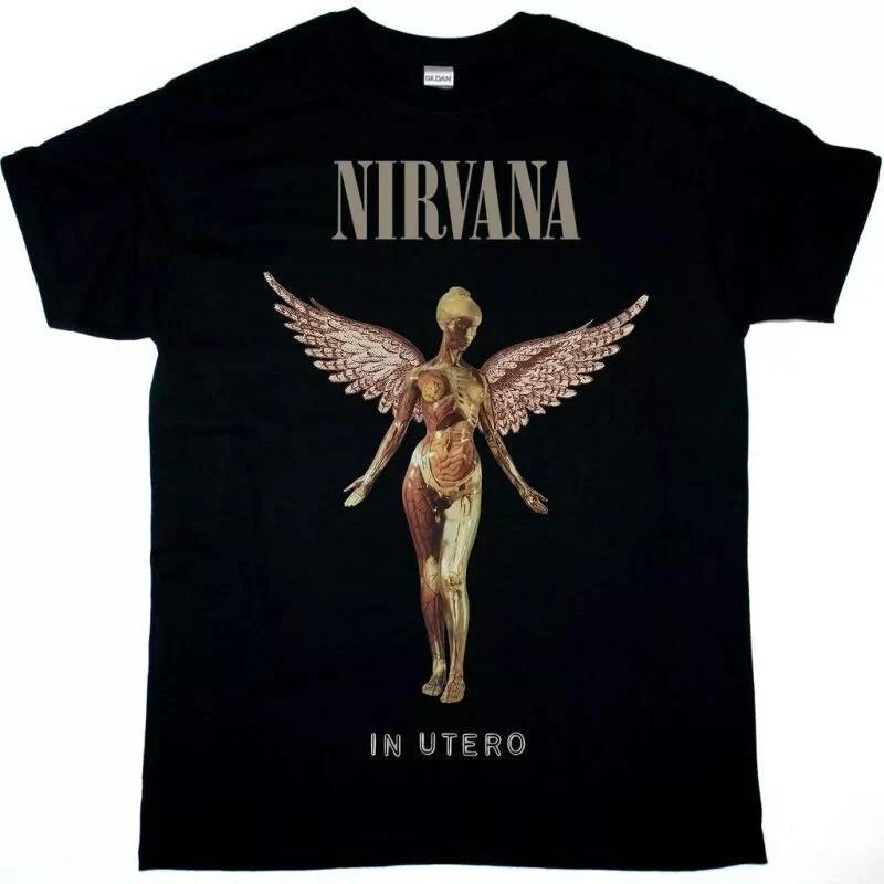 NIRVANA IN UTERO NEW BLACK T-SHIRT L