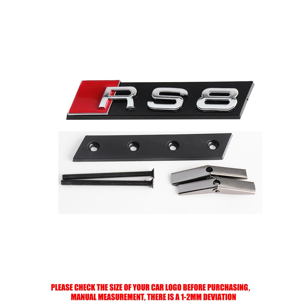 3D RS3 RS4 RS5 RS6 RS7 RS8 Badge Car Front Grille Emblem Auto Accessories For Audi Sline Quattro RS S TT A1 A2 A3 A4 A5 A6 A7 A8