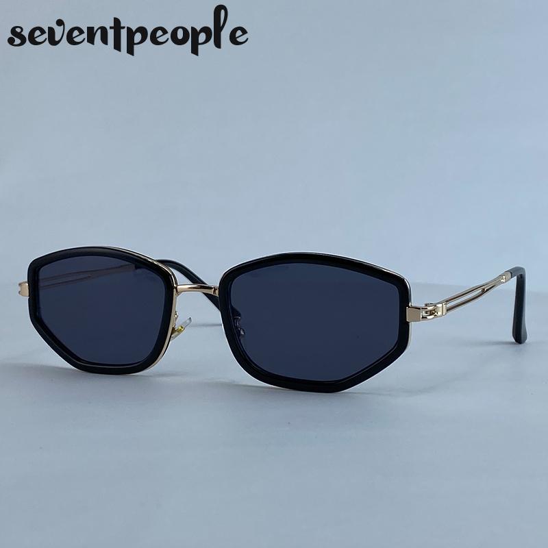 Classic Polygon Sunglasses Women  Luxury Brand Trendy Metal Small Frame Sun Glasses Vintage Driving Shades For Ladies UV400