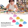 200pcs Multicolor Heart Shaped Buttons 2 Holes Resin Heart Buttons Decorative Buttons  For Sewing