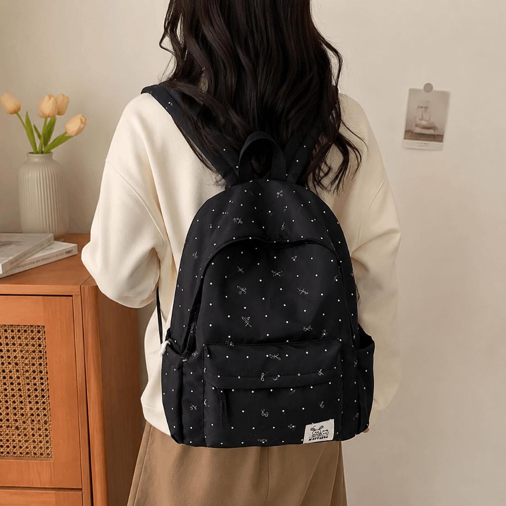 Casual Polka Dot Backpack Lightweight Large Capacity School Bag Cute Students Daypack  Gift