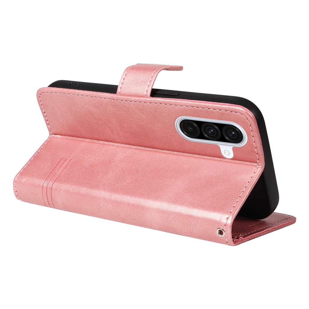 For Samsung Galaxy A56 5G/M56 5G Wallet Case T-Shape Lines Leather Phone Cover Stand