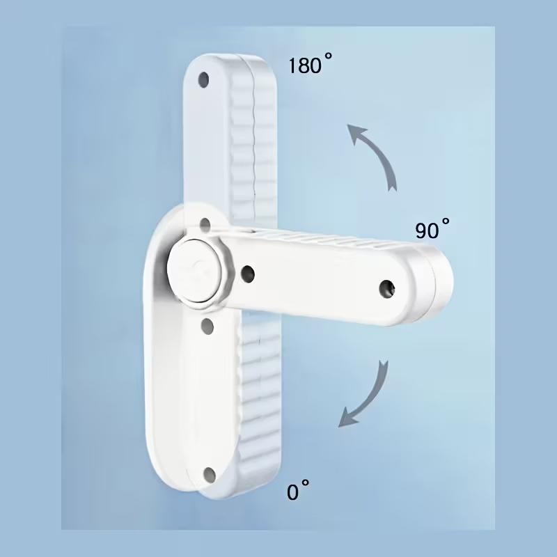 1 PC No Drill Door Lock Child Proof & Pet Proof Safety Lever Lock for Round Door Knobs Adjustable Anti-Pinch Guard Baby Safety Protection Lock