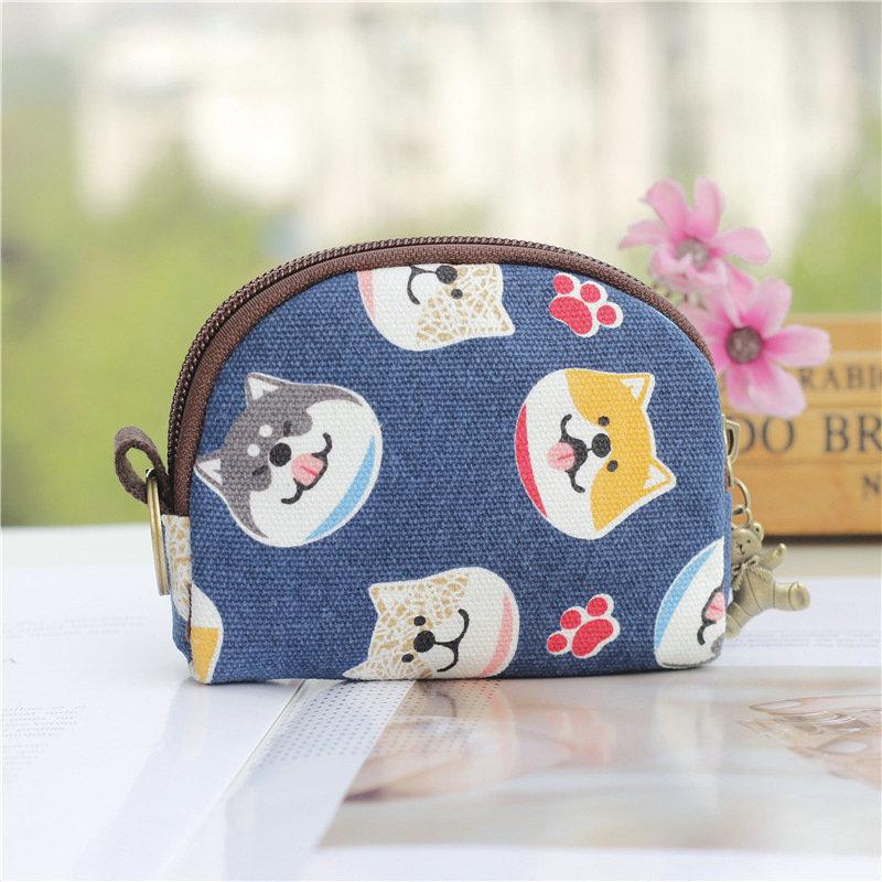 Cartoon Prints Keychain Wallet Small Card Organizer Key Pouch Ladies Money Bag Coin Purse for Girls Boys Clutch Bag