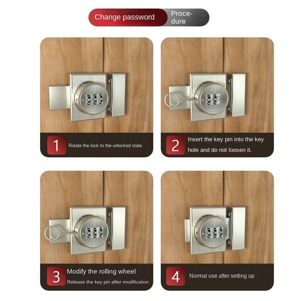 Zinc Alloy Drawer Password Lock Replacement Anti-theft Combination Password Door Lock Universal 3 Digit Code Cabinet Lock Drawer