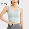Women's Square Neck Sports Bra Padded Workout Crop Tank Top with Built-in Bra for Yoga Gym Fitness Running