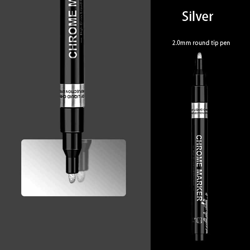 Hochglänzender Metallischer Chrom Lackstift DIY Modelle Handwerk Spiegelglanz Reflektierender Marker Galvanisierung Metalleffekt Schreibwerkzeug