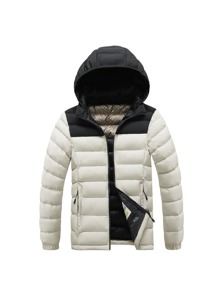 Light Cotton Coat Men's Winter Hit The Colour Full Print Removable Cap Thickened Hooded Comfortable and Versatile Jacket Men