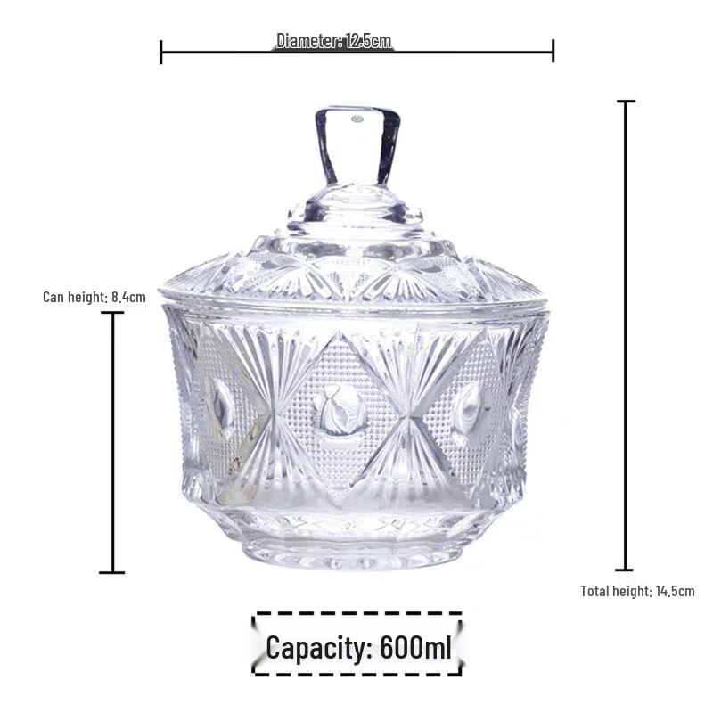 Qianxing Roman Crystal Glass Candy & Snack Storage Jar
