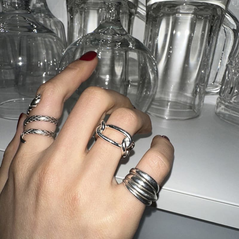 

mosxe [925silver] Bold layer ring silver