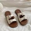 Flat-bottomed French Small Cool Slippers Women's Shoes 2025 New Summer Belt Buckle Fashion Outer Wear Soft-soled Beach Sandals