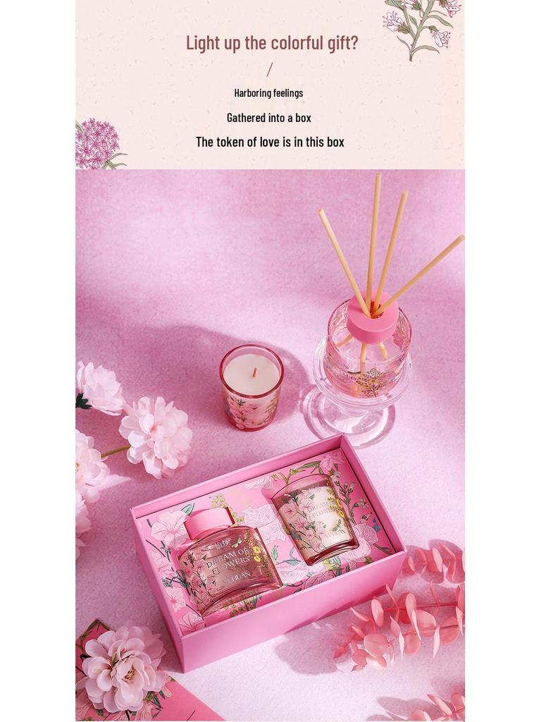 Floral Series Rattan Diffuser: Long-Lasting Flameless Essential Oil Air Freshener & Aromatherapy Gift Box
