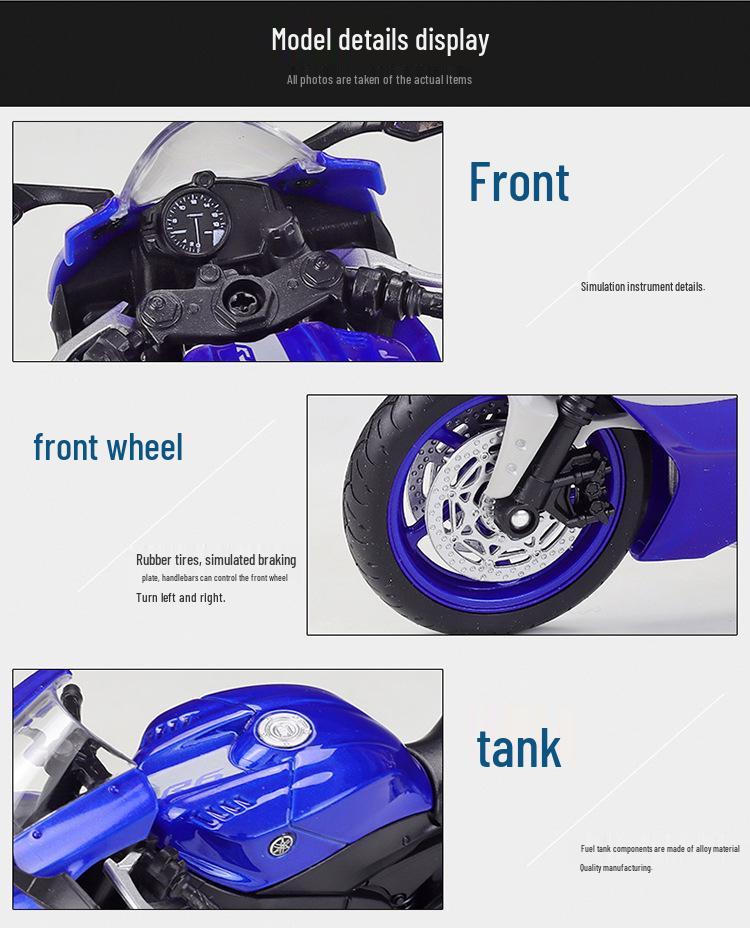 1:12 Scale 2020 Yamaha YZF-R6 Alloy Motorcycle Model