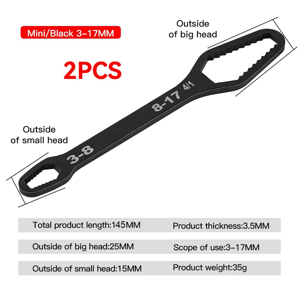 New 8-22mm 3-17mm Double End Universal Wrench Multifunctional Self Tightening Wrench Repair Tools Double Ended Wrench Portable