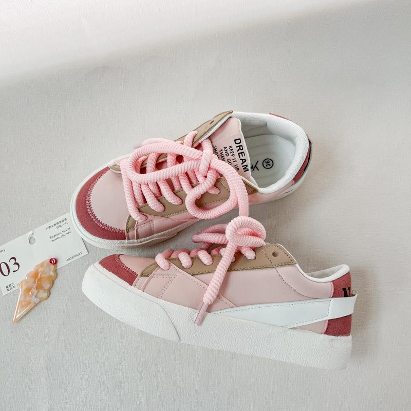 

Little White Shoes Female Students Versatile Autumn New Flat Versatile Comfortable Fashion Casual Shoes 35 рожевий