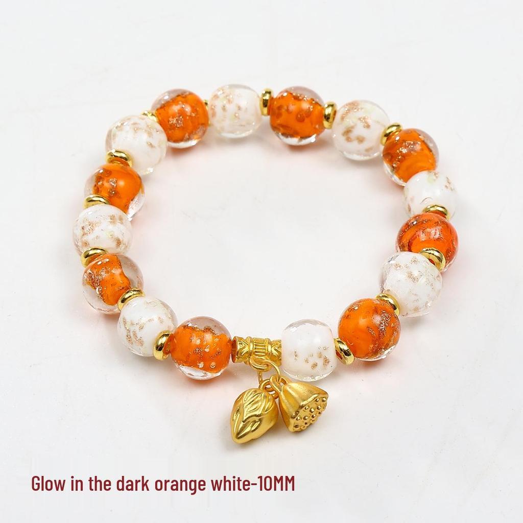 Luminous Seven-Color Glass Bead Bracelet