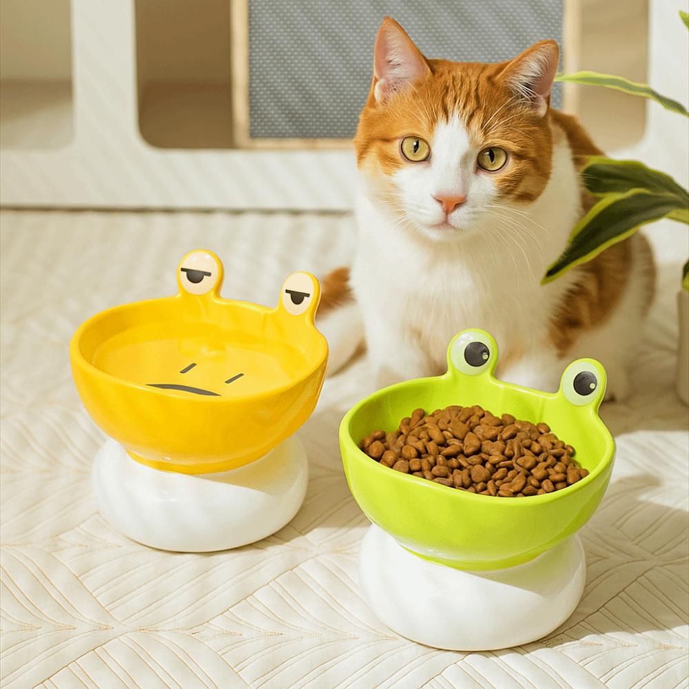 Cute Pet High Foot Bowl Creative Pet Drinking Feeder Dog Food Feeding Basin  Neck Protection