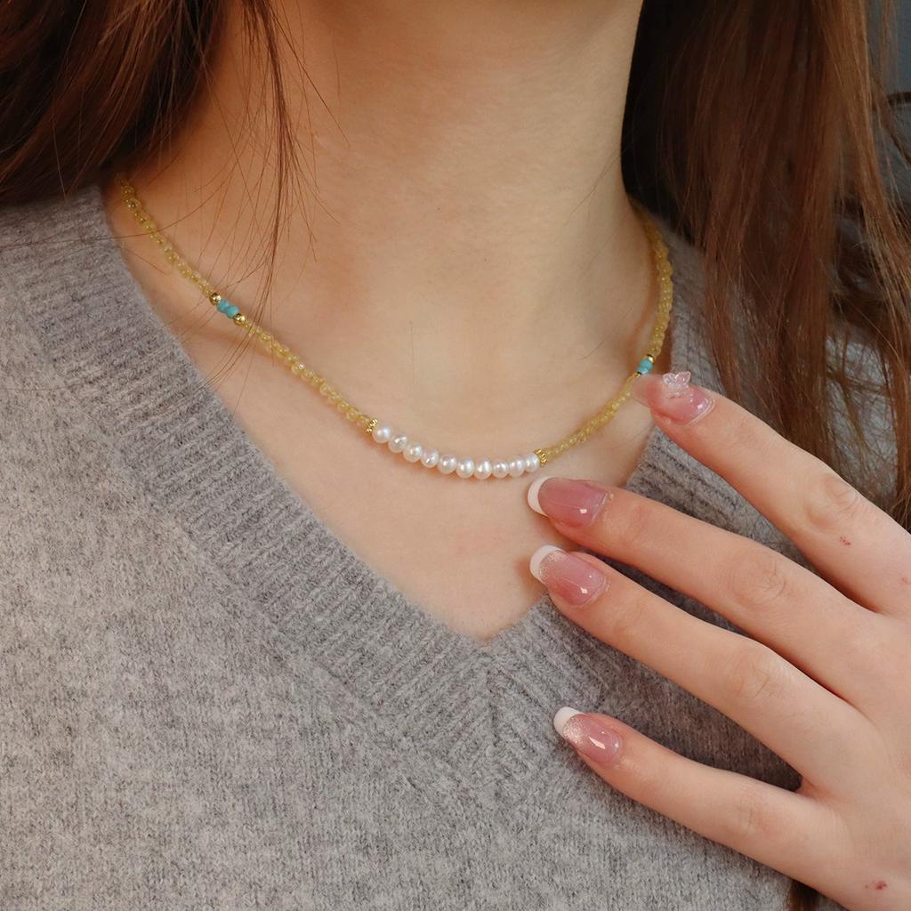 Natural Crystal Energy Necklaces - 4 Styles for Wealth, Love, Protection - Yellow Crystal, Rose Quartz, Malachite, Tiger's Eye Gift