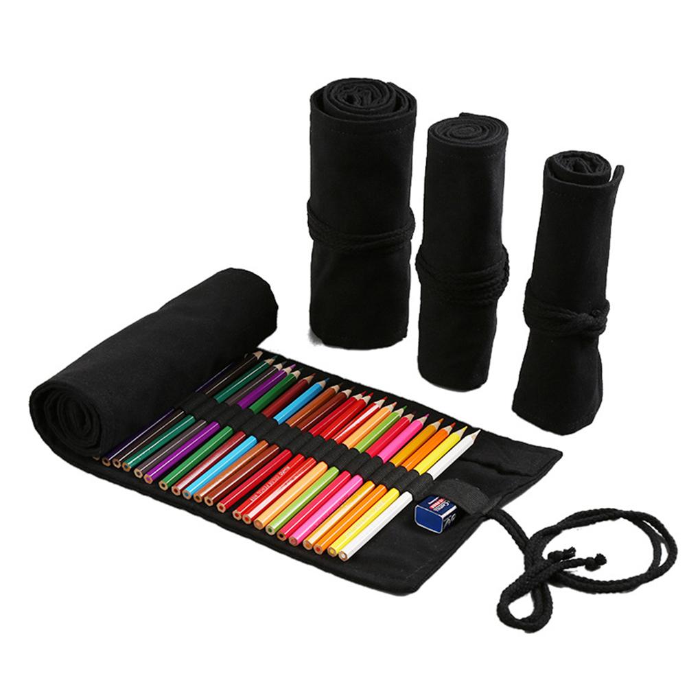 Polyester Canvas Made Pencil Bag For Stationery Storage - Large Capacity Waterproof Pencil Case