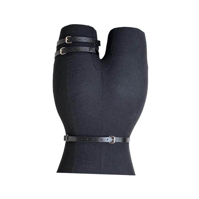 Adjustable Gothic Punk Leg Chain PU Leather Waist Belt 2 in 1 Ddesign Leg Harness for Women Edgy Fashion Accessory