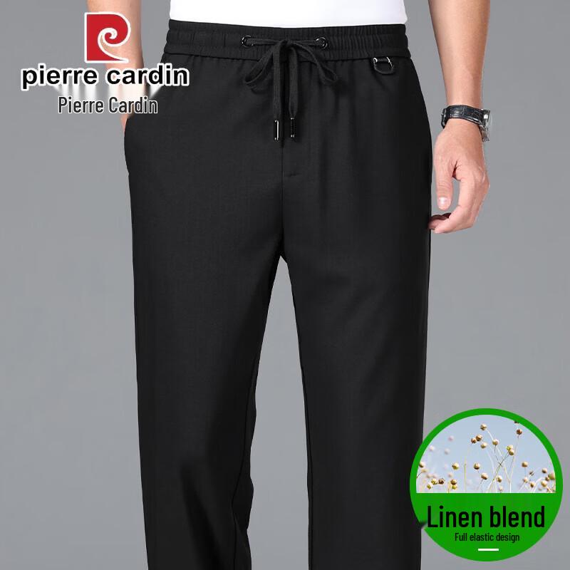 Pierre Cardin Men's Ice Silk Linen Blend Straight Trousers