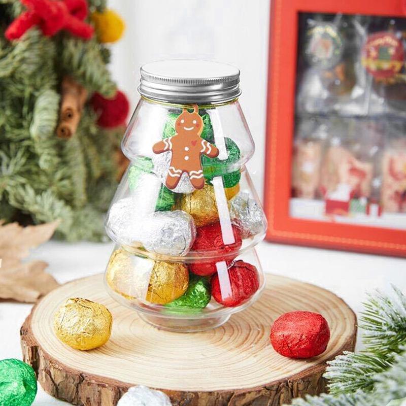 Noel Şeker Bisküvi Şişesi Mühürlü Kavanoz Noel Ağacı Süt Çay Şişesi Atıştırmalık Saklama Kavanozu Gıda Kabı Ev Dekorasyonu