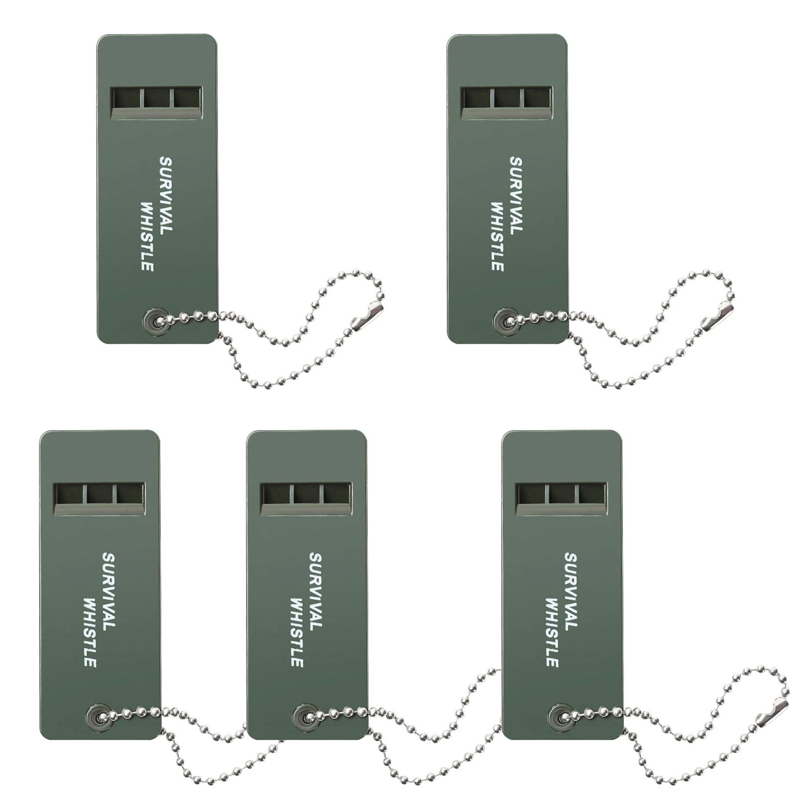 

Set of 5 Portable Whistle Alloy Material High Decibel Life-Saving Emergency Survival Whistle Keychain for Outdoor Sport 1
