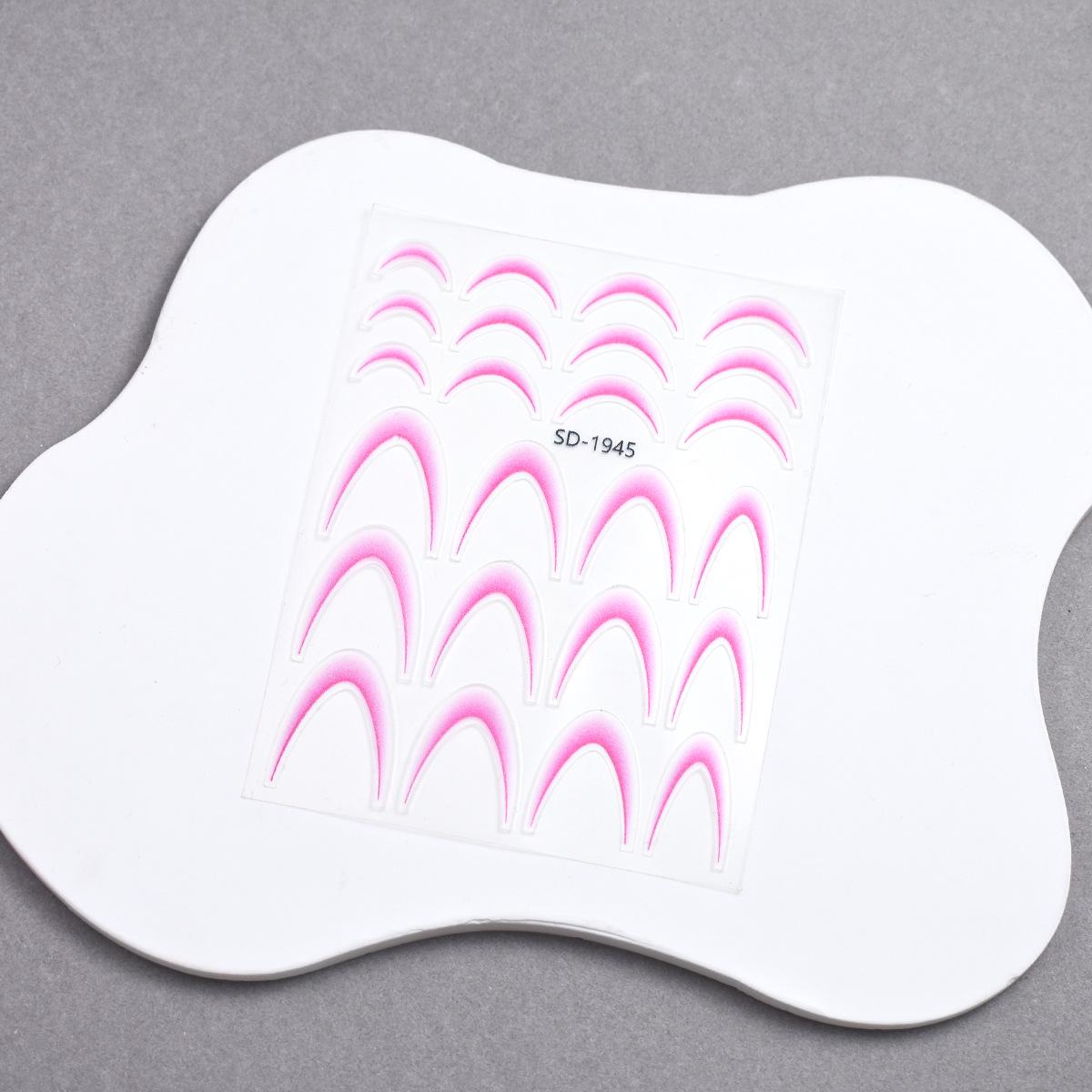 

Nail Art Gradient French Crescent Ultra-Thin Line Stickers - Smile and Arc Decal Jewelry