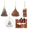 Book Christmas Tree Decoration Creative Home Decoration Stack of Books Pendant for Porch Balcony Bedroom Window Living Room