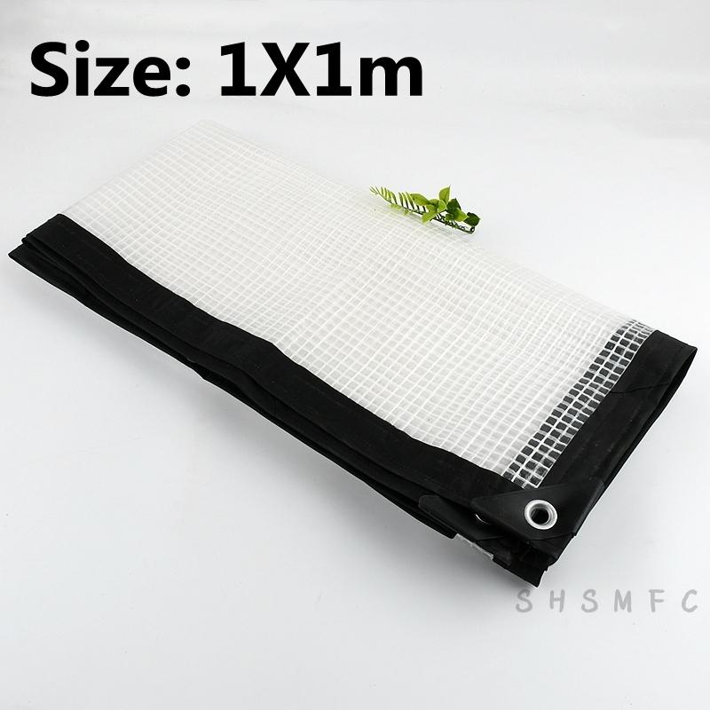 

0.35mm Grid Rainproof Cloth Transparent Balcony Garden Tarpaulin Greenhouse Succulent Plant Keep Warm Vehicle and Boat Canopy 1 pc