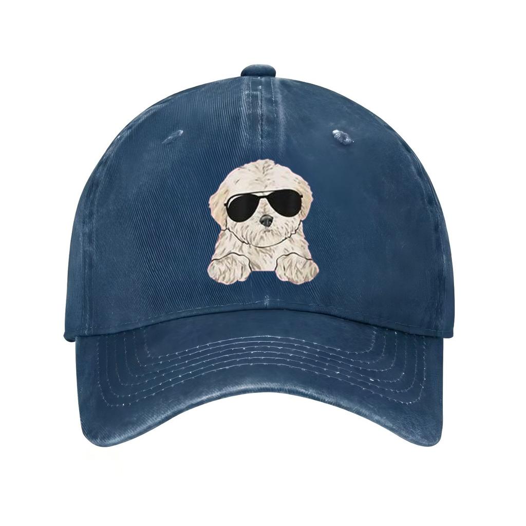 Coole Hunde-Sonnenbrillen-Baseballkappe Atmungsaktive Polyester-Verstellbare Freizeitkappe für Erwachsene