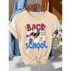 Back-to-School Season Fashionable and elegant style BACK TO SCHOOL Patterned Print Round Neck Short Sleeve T Women's shirts for spring