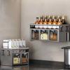 4 Compartment Seasoning Rack Multi Functional Wall Mounted Condiment Storage Rack for Home