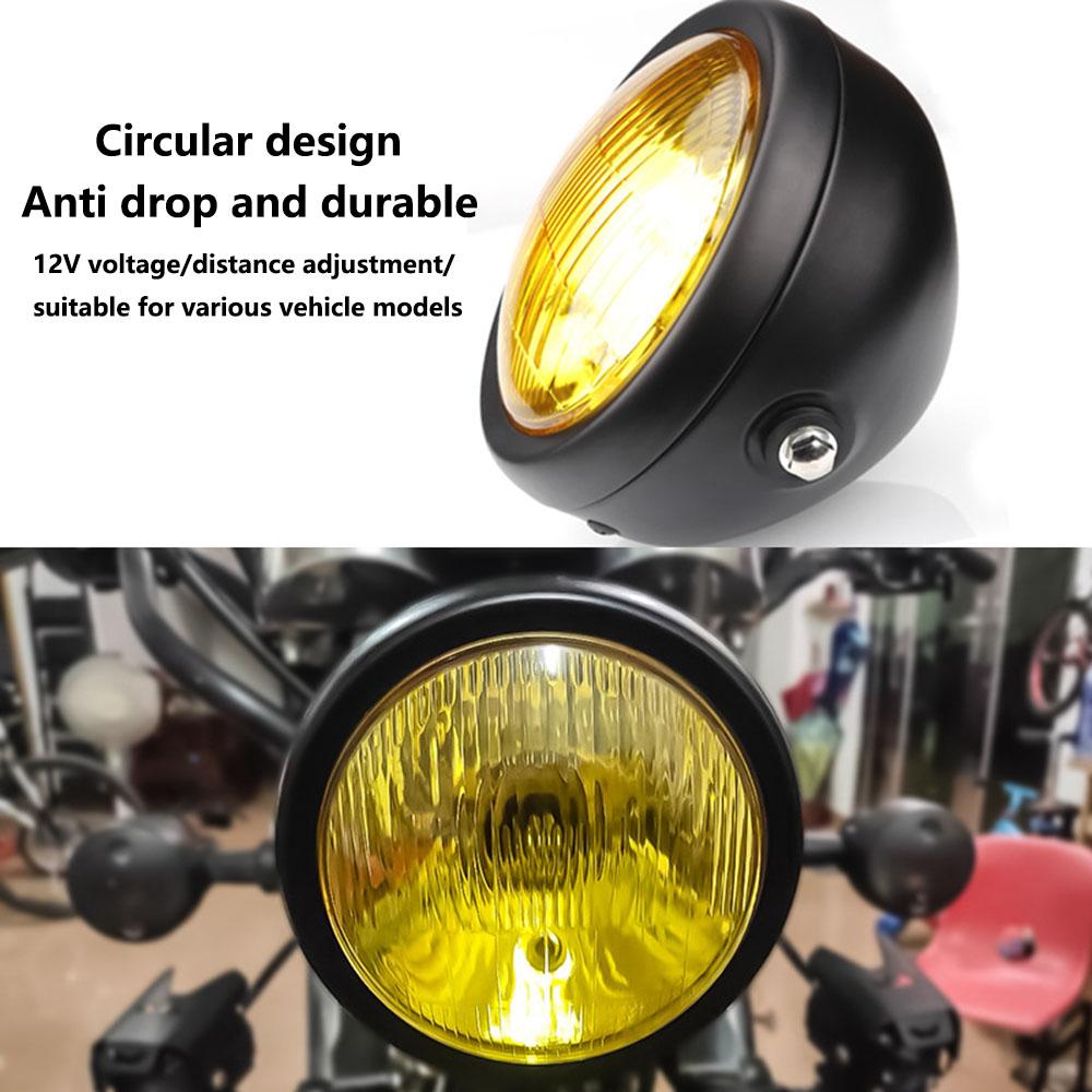 5.75 Inch Retro Motorcycle Headlights Modified Universal 12V High Low Beam Headlights Iron Shell Circular Motorcycle Headlights