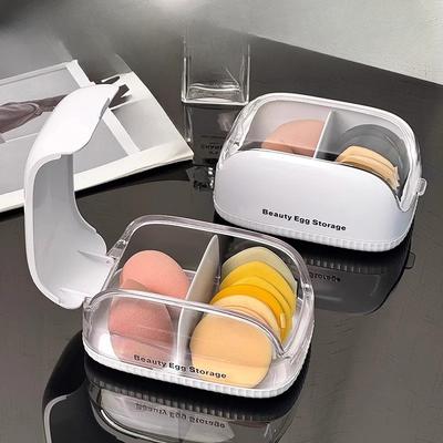 Powder Puff Storage Box Cosmetics Box Cushion Beauty Egg Box, Compartmented Dressing Table Organizing Box