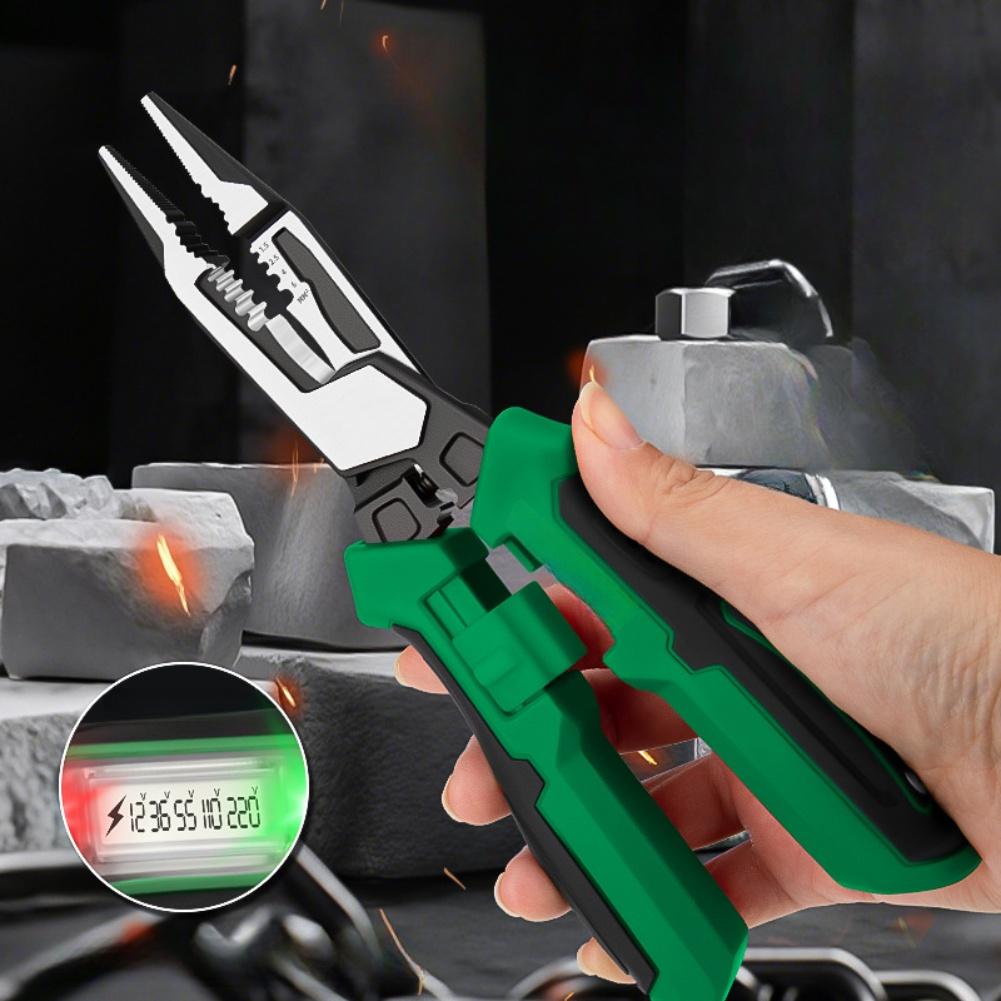 Electrician tool with multifunctional wire stripper cable cutter and live neutral wire detection digital display China Mainland