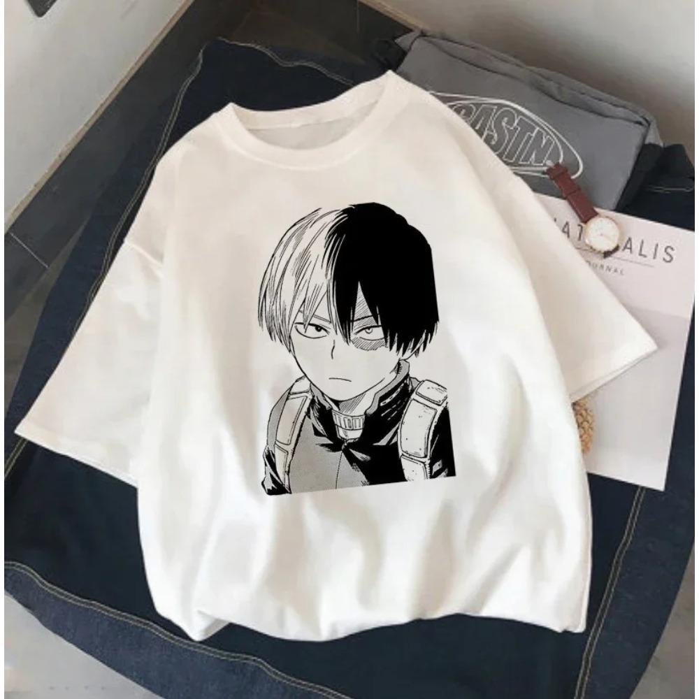My Hero Academia Main Characters Manga Panel T-Shirt, Unisex Anime Streetwear Tee, 100% Cotton Casual Short Sleeve Top