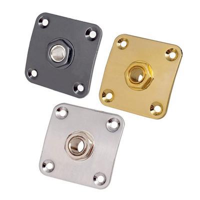 Square Alloys Guitar Output Jacks Plate with 4 Mounting Screws for Electric Guitars Durability Corrosions Resistant