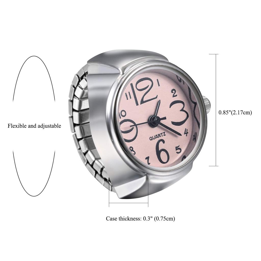 JEWELRYWE Watch Ring Stainless Steel Link Waterproof Analog Quartz Business Casual Fashion Accessory Gift