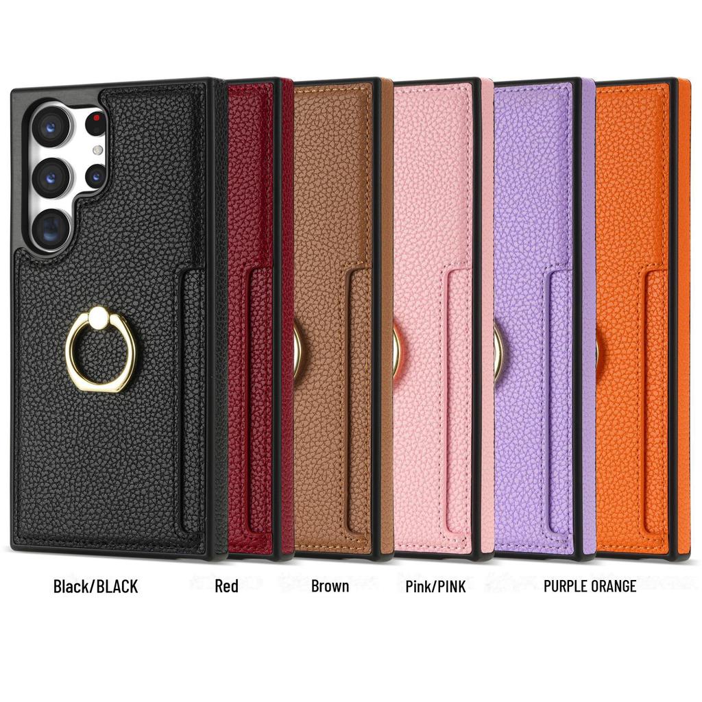 Samsung S24Ultra S23 S22 Etui na karty z pierścieniem na palec A54 Obudowa telefonu komórkowego zapobiegająca upadkom