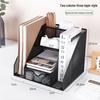 Wrought Iron Metal File & Pen Holder: Office File Rack & Bookshelf Organizer